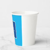 Trendy Modern Elegant Simple Blue Jouw naam toevoe Papieren Bekers (Links)