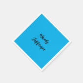Trendy Modern Elegant Simple Blue Jouw naam toevoe Servet (Hoek)