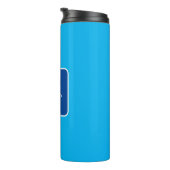 Trendy Modern Elegant Simple Blue Jouw naam toevoe Thermosbeker (Geroteerd rechts)