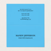 Trendy Modern Elegant Simple Blue Manager Visitekaartje (Buitenkant ongevouwen)