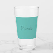 Trendy Modern Elegant Simple Blue White Glas (Voorkant)