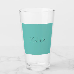 Trendy Modern Elegant Simple Blue White Glas