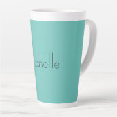 Trendy Modern Elegant Simple Blue White Latte Mok (Rechterhoek)