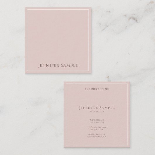 Trendy Modern Elegant Simple Design Sjabloon Chic Vierkante Visitekaartje (Voorkant / Achterkant)
