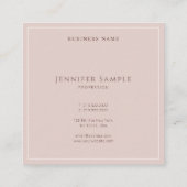 Trendy Modern Elegant Simple Design Sjabloon Chic Vierkante Visitekaartje (Achterkant)