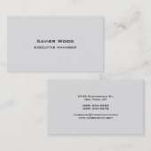 Trendy Modern Elegant Simple Grey Manager Visitekaartje (Voorkant / Achterkant)
