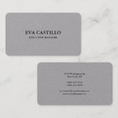 Trendy Modern Elegant Simple Manager Premium Grey Visitekaartje (Voorkant / Achterkant)