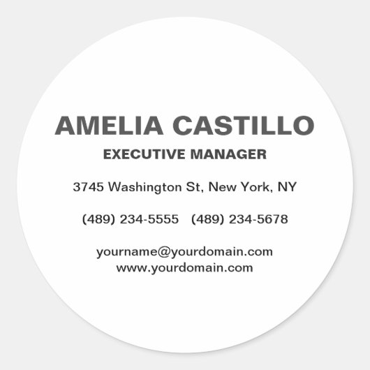 Trendy Modern Elegant Simple Minimalist Ronde Sticker (Voorkant)