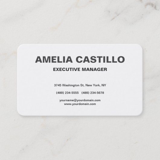 Trendy Modern Elegant Simple Minimalist Visitekaartje (Voorkant)