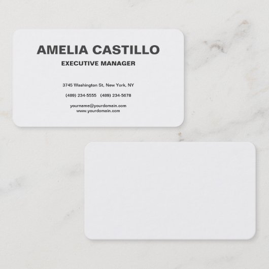 Trendy Modern Elegant Simple Minimalist Visitekaartje (Voorkant / Achterkant)