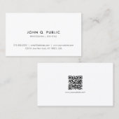 Trendy Modern Elegant Simple Professional QR Code Visitekaartje (Voorkant / Achterkant)