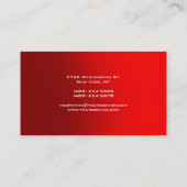 Trendy Modern Elegant Simple Red Executive Manager Visitekaartje (Achterkant)