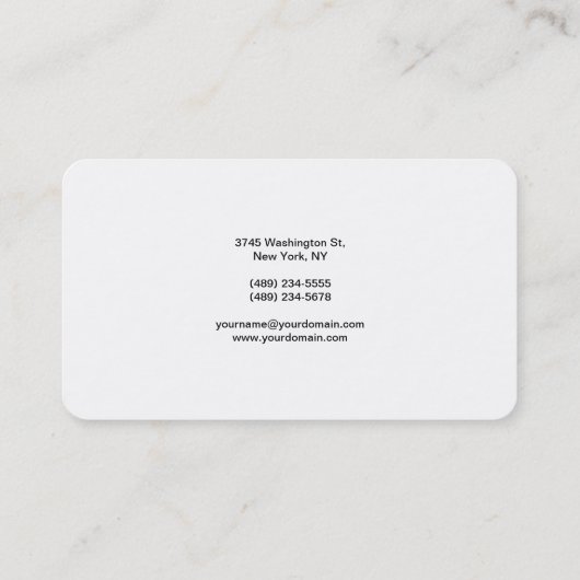 Trendy Modern Elegant Simple Red White Bold Visitekaartje (Achterkant)