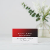Trendy Modern Elegant Simple Red White Manager Visitekaartje (Staand voorkant)