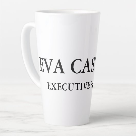 Trendy Modern Elegant Simple White Manager Latte Mok (Linkerhoek)