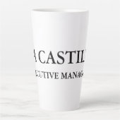 Trendy Modern Elegant Simple White Manager Latte Mok (Voorkant)