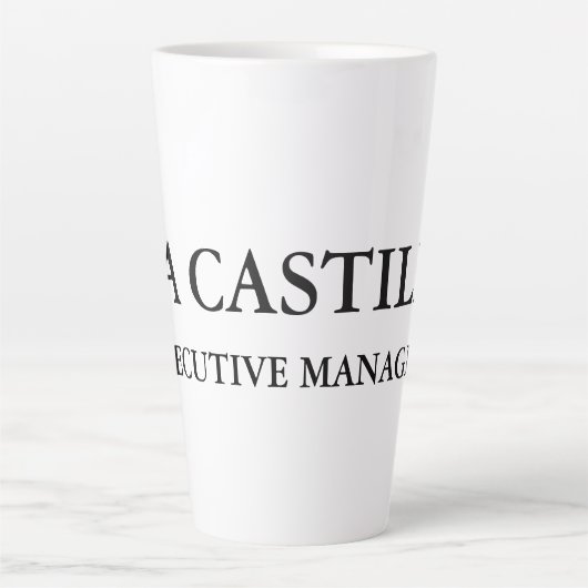 Trendy Modern Elegant Simple White Manager Latte Mok (Voorkant)