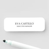 Trendy Modern Elegant Simple White Manager Naamplaatje (In situ)
