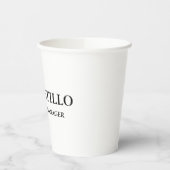 Trendy Modern Elegant Simple White Manager Papieren Bekers (Links)