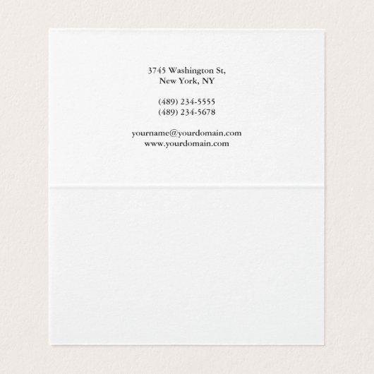 Trendy Modern Elegant Simple White Manager Visitekaartje (Binnenkant ongevouwen)