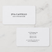 Trendy Modern Elegant Simple White Manager Visitekaartje (Voorkant / Achterkant)
