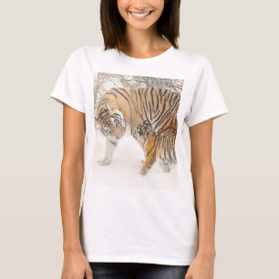 Trendy Modern Elegant Tigers Sjabloon aanpassen T-shirt