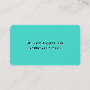 Trendy Modern Elegant Turquoise Blauw Wit Visitekaartje