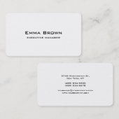 Trendy Modern Elegant White Executive Manager Visitekaartje (Voorkant / Achterkant)