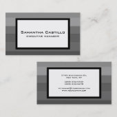 Trendy Modern Elegant White Grey Striped Visitekaartje (Voorkant / Achterkant)