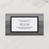 Trendy Modern Elegant White Grey Striped Visitekaartje (Achterkant)