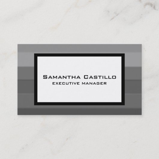 Trendy Modern Elegant White Grey Striped Visitekaartje (Voorkant)