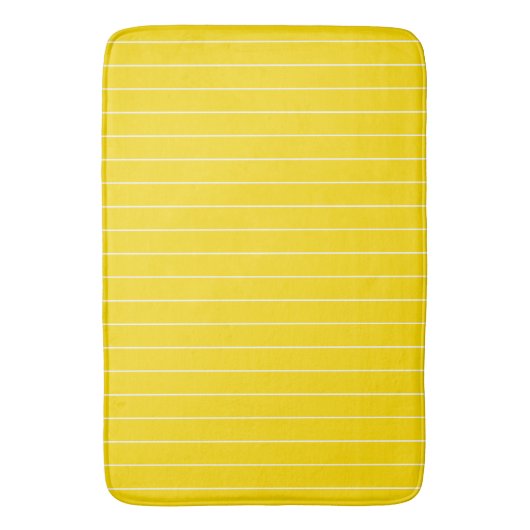 Trendy Modern Elegant Yellow White Striped Badmat (Voorkant Verticaal)