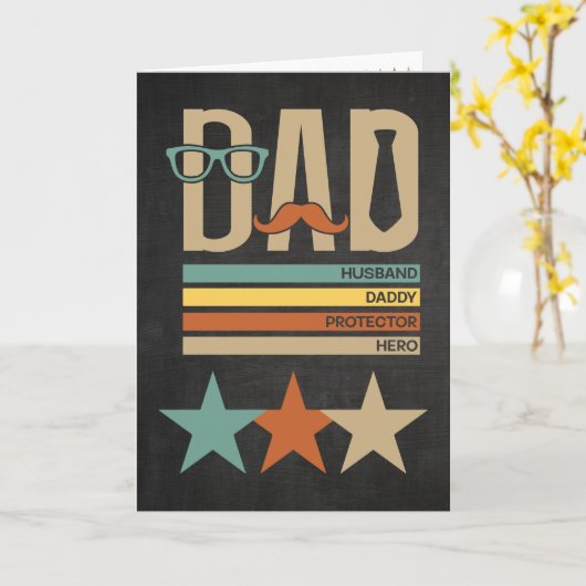 Trendy & Modern Fathers Day Gevouwen Wenskaart Kaart (Gele Bloem)