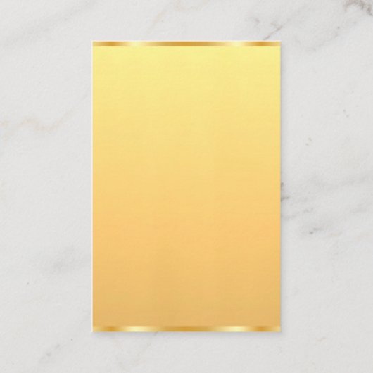 Trendy Modern Faux Gold Elegant Eenvoudige Sjabloo Visitekaartje (Achterkant)