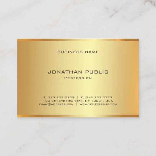 Trendy Modern Faux Gold Elegant Professional Visitekaartje (Achterkant)