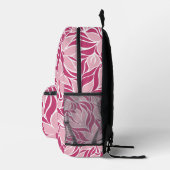 Trendy Modern Floral Pattern Bloemen Girly Pink Bedrukte Rugzak (Rechts)