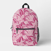 Trendy Modern Floral Pattern Bloemen Girly Pink Bedrukte Rugzak (Voorkant)