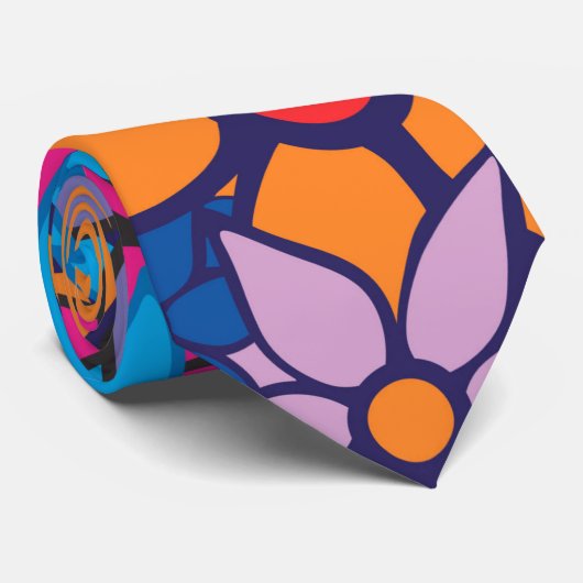 Trendy Modern Floral Pattern Stropdas (Opgerold)