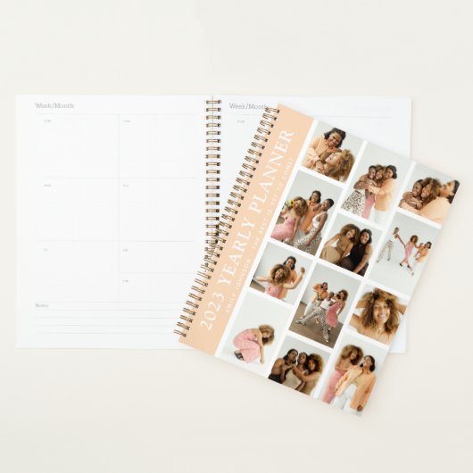 Trendy Modern Foto Grid Custom Yarly Planner (Display)