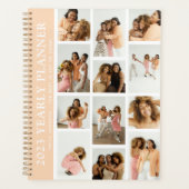 Trendy Modern Foto Grid Custom Yarly Planner (Voorkant)