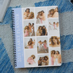Trendy Modern Foto Grid Custom Yarly Planner<br><div class="desc">Creëer uw eigen jaarlijkse planner met deze trendy moderne sjabloon van het fotoraster. Voeg eenvoudig 12 van uw favoriete afbeeldingen toe,  verander het jaar en pas de naam en het motivatie citaat aan. Alle kleuren en tekst kunnen worden aangepast om deze jaarlijkse planner uniek voor u te maken.</div>