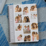 Trendy Modern Foto Grid Custom Yarly Planner<br><div class="desc">Creëer uw eigen jaarlijkse planner met deze trendy moderne sjabloon van het fotoraster. Voeg eenvoudig 12 van uw favoriete afbeeldingen toe,  verander het jaar en pas de naam en het motivatie citaat aan. Alle kleuren en tekst kunnen worden aangepast om deze jaarlijkse planner uniek voor u te maken.</div>
