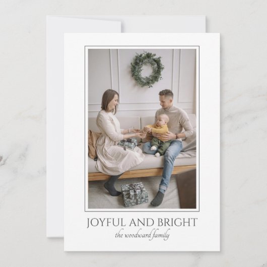 Trendy Modern Foto Kerstvakantie Feestdagenkaart (Voorkant)