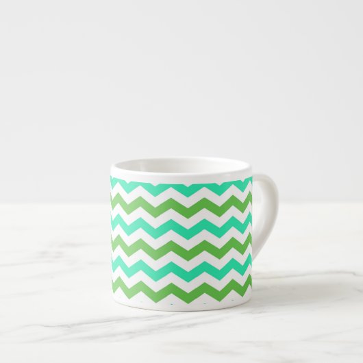 Trendy, modern frisse groene chevron espresso kop (Voorkant rechts)