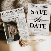 Trendy Modern Fun Photo Graduation  Kaart