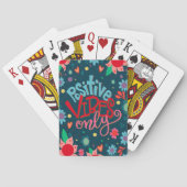 Trendy Modern Fun Positive Vibes Floral Pokerkaarten (Achterkant)