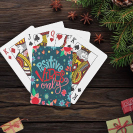 Trendy Modern Fun Positive Vibes Floral Pokerkaarten