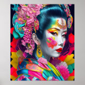 Trendy Modern Geisha Poster papier (mat) (Voorkant)