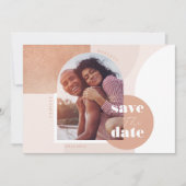 Trendy Modern Geometric Blush Pink Couple's Foto Save The Date (Voorkant)