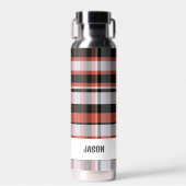 Trendy Modern Gepersonaliseerd Plaid Waterfles (Voorkant)